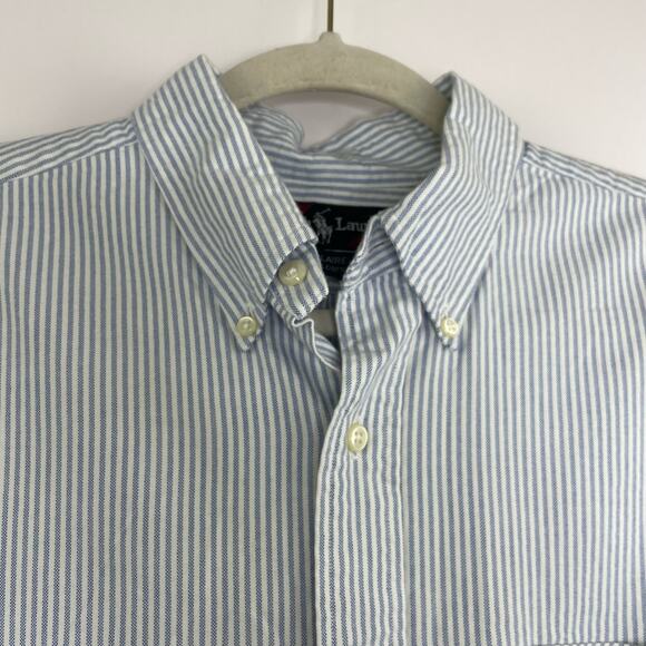 Ralph Lauren Blaire 100% Cotton stripped LS button up men's shirt size Large - Picture 2 of 15